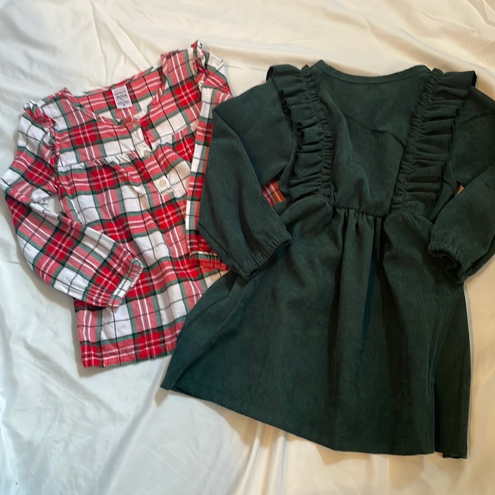Toddler girl 4t Christmas top and dress